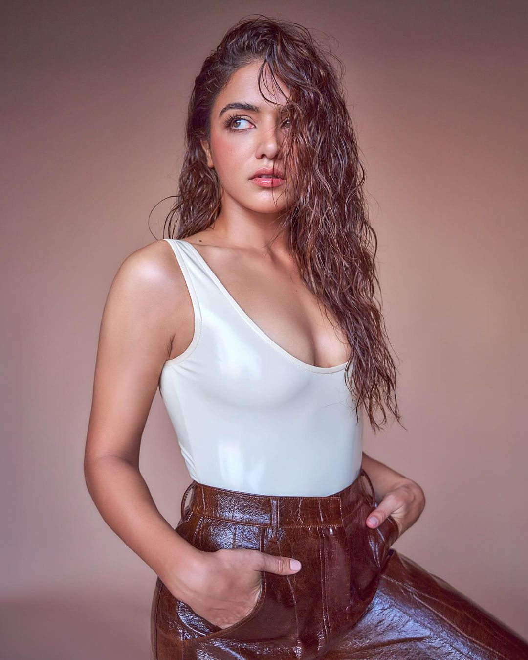 Bollywood Actress Wamiqa Gabbi Stills in White Top